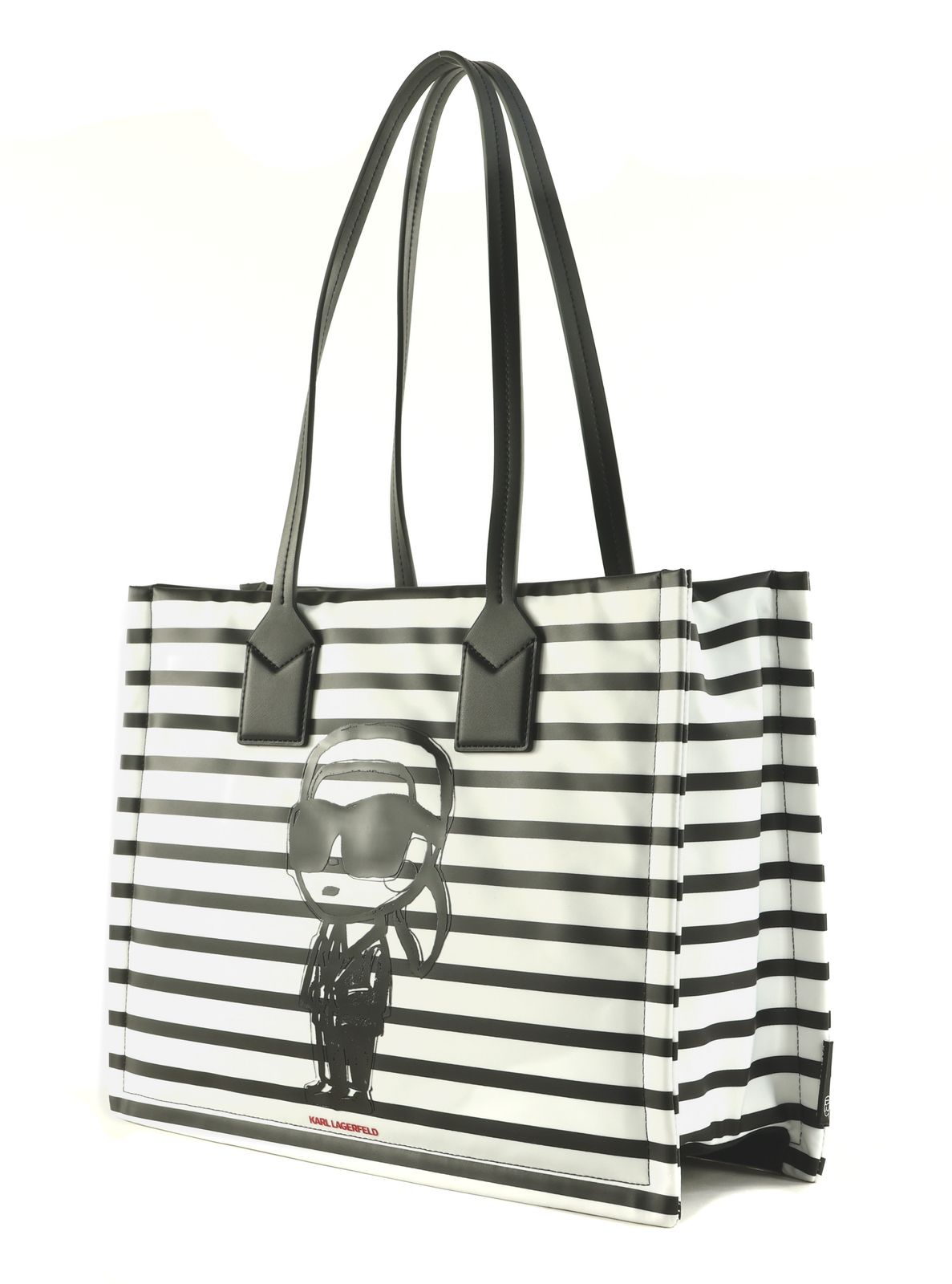 KARL LAGERFELD Ikon Tote Bag Black - White KARL LAGERFELD Ikon Tote Bag Black - White