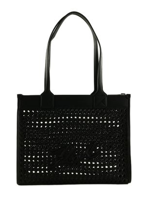 KARL LAGERFELD K / Skuare Woven Tote Bag M Black - Nickel