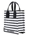 KARL LAGERFELD Ikon Stripes Tote Black - White