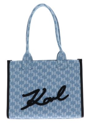 KARL LAGERFELD K / Skuare Tote Denim M Monogram Denim Light Blue