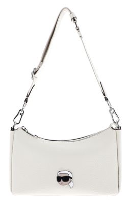 KARL LAGERFELD Ikon Pebble Shoulder Bag Cream White