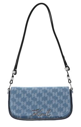 KARL LAGERFELD K / Signature Crossbody Bag Monogram Denim Light Blue