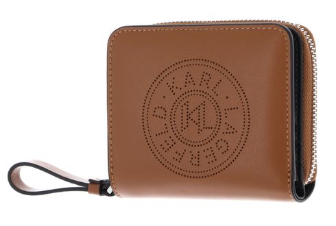 KARL LAGERFELD Essentials Perforated Bifold Wallet M Dark Tan