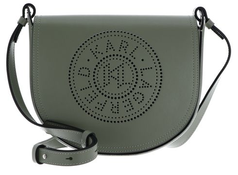 KARL LAGERFELD K / Circle Perforated Crossbody Bag Oil Green