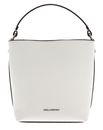 KARL LAGERFELD Ikon Pebble Bucket Bag Cream White