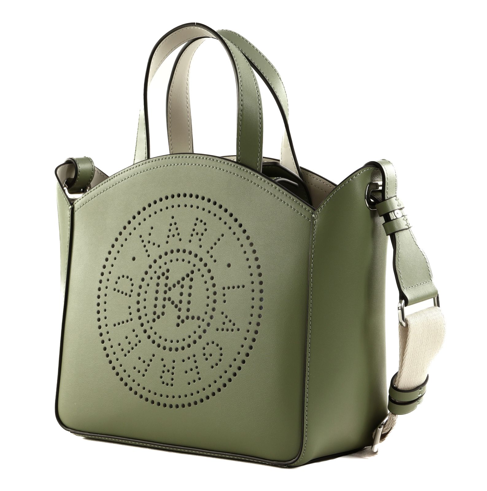 KARL LAGERFELD Essentials Tote Bag Perforated S / M Oil Green KARL LAGERFELD Essentials Tote Bag Perforated S / M Oil Green
