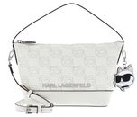 KARL LAGERFELD Ikon Mono CC Crossbody Bag Nft AOP Cream White KARL LAGERFELD Ikon Mono CC Crossbody Bag Nft AOP Cream White