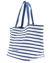 KARL LAGERFELD Ikon Print Stripe Shopper White And Blue Stripes KARL LAGERFELD Ikon Print Stripe Shopper White And Blue Stripes