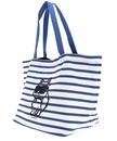KARL LAGERFELD Ikon Print Stripe Shopper White And Blue Stripes KARL LAGERFELD Ikon Print Stripe Shopper White And Blue Stripes
