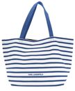 KARL LAGERFELD Ikon Print Stripe Shopper White And Blue Stripes KARL LAGERFELD Ikon Print Stripe Shopper White And Blue Stripes