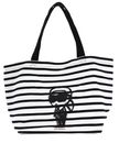 KARL LAGERFELD Ikon Print Stripe Shopper Black KARL LAGERFELD Ikon Print Stripe Shopper Black
