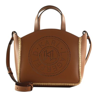 KARL LAGERFELD K / Circle Tote Raffia Whip S Natural-Tan