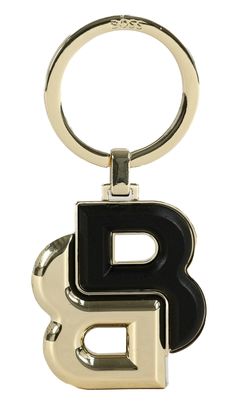 HUGO BOSS Double B Keyring Black & Gold