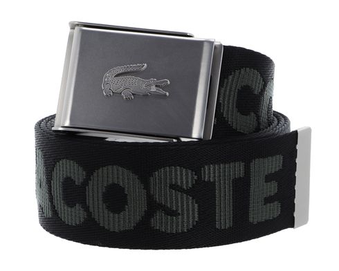 LACOSTE Jacquard Webbing Belt W90 Noir Escadron