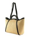 COCCINELLE Amalia Crochet Straw Handbag Natural / Noir