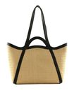 COCCINELLE Amalia Crochet Straw Handbag Natural / Noir