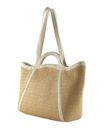 COCCINELLE Amalia Crochet Straw Handbag Natural / Blanco