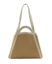 COCCINELLE Amalia Crochet Straw Handbag Natural / Blanco