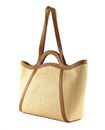 COCCINELLE Amalia Crochet Straw Handbag Natural / Cuir