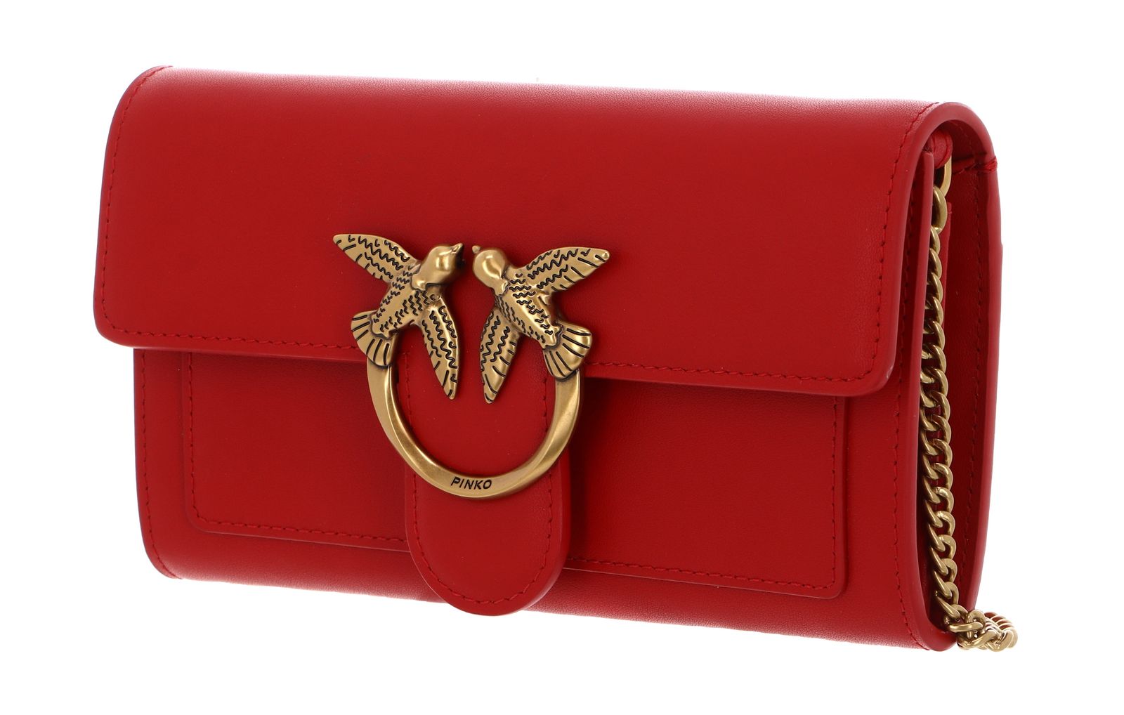 PINKO Love One Wallet C Red - Antique Gold PINKO Love One Wallet C Red - Antique Gold