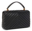 PINKO Love Lady Puff Mini CL Sheep Nappa Chevron S Black - Antique Gold