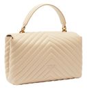 PINKO Love Lady Puff Classic CL Sheep Nappa Chevron M Beige - Smoke Grey - Antique Gold PINKO Love Lady Puff Classic CL Sheep Nappa Chevron M Beige - Smoke Grey - Antique Gold