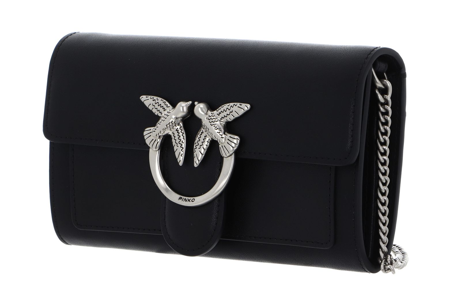 PINKO Love One Wallet C Black - Old Silver PINKO Love One Wallet C Black - Old Silver