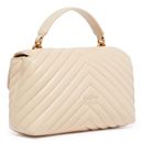 PINKO Love Lady Puff Mini CL Sheep Nappa Chevron S Beige - Smoke Grey - Antique Gold