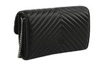 PINKO Love One Mini Icon Wallet C Nappa Chevron S Black - Old Silver