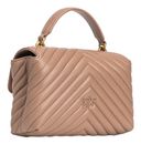 PINKO Love Lady Puff Mini CL Sheep Nappa Chevron S Ginger Biscuit - Antique Gold