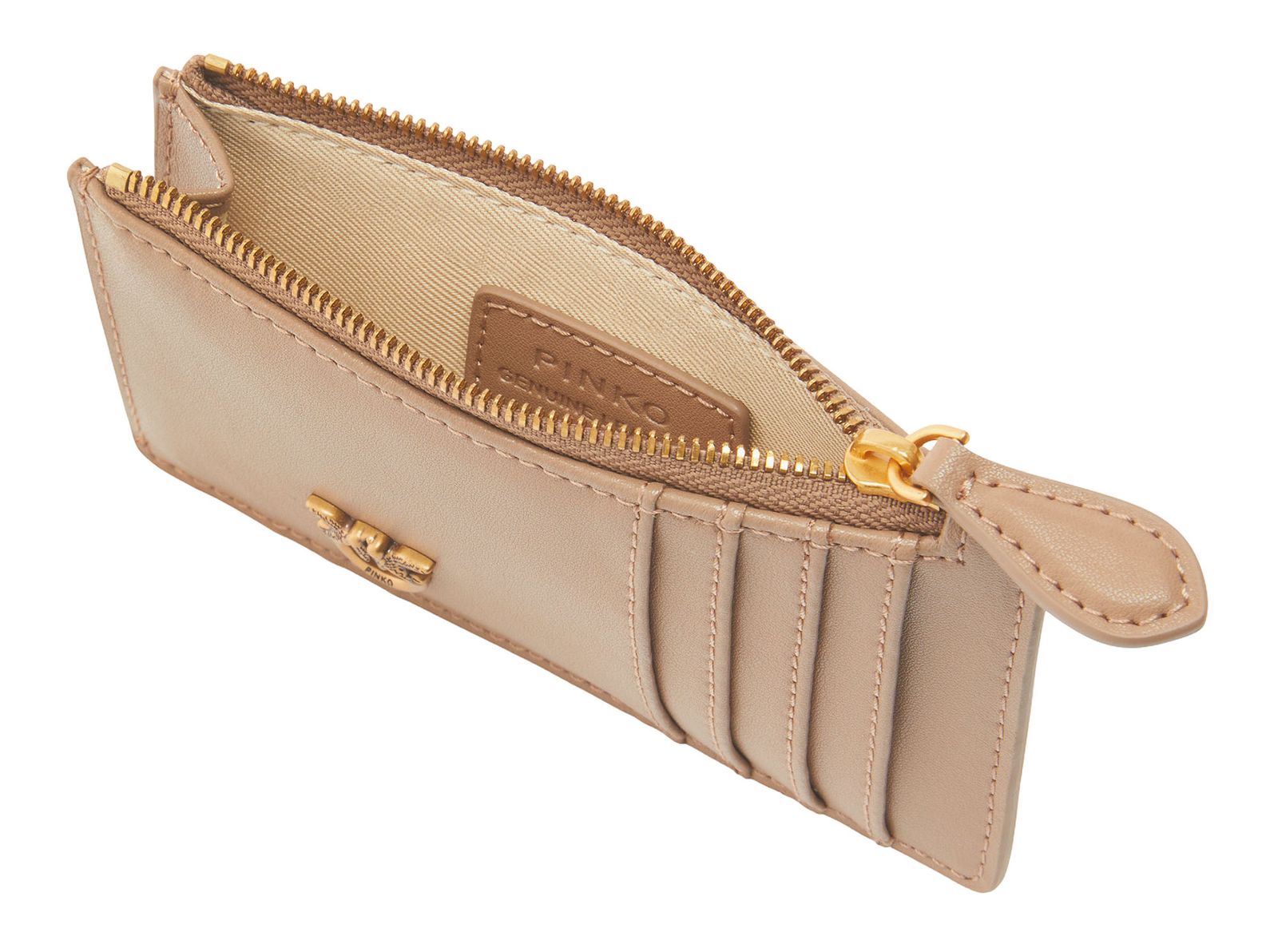PINKO Airone Cardholder Ginger Biscuit - Antique Gold PINKO Airone Cardholder Ginger Biscuit - Antique Gold