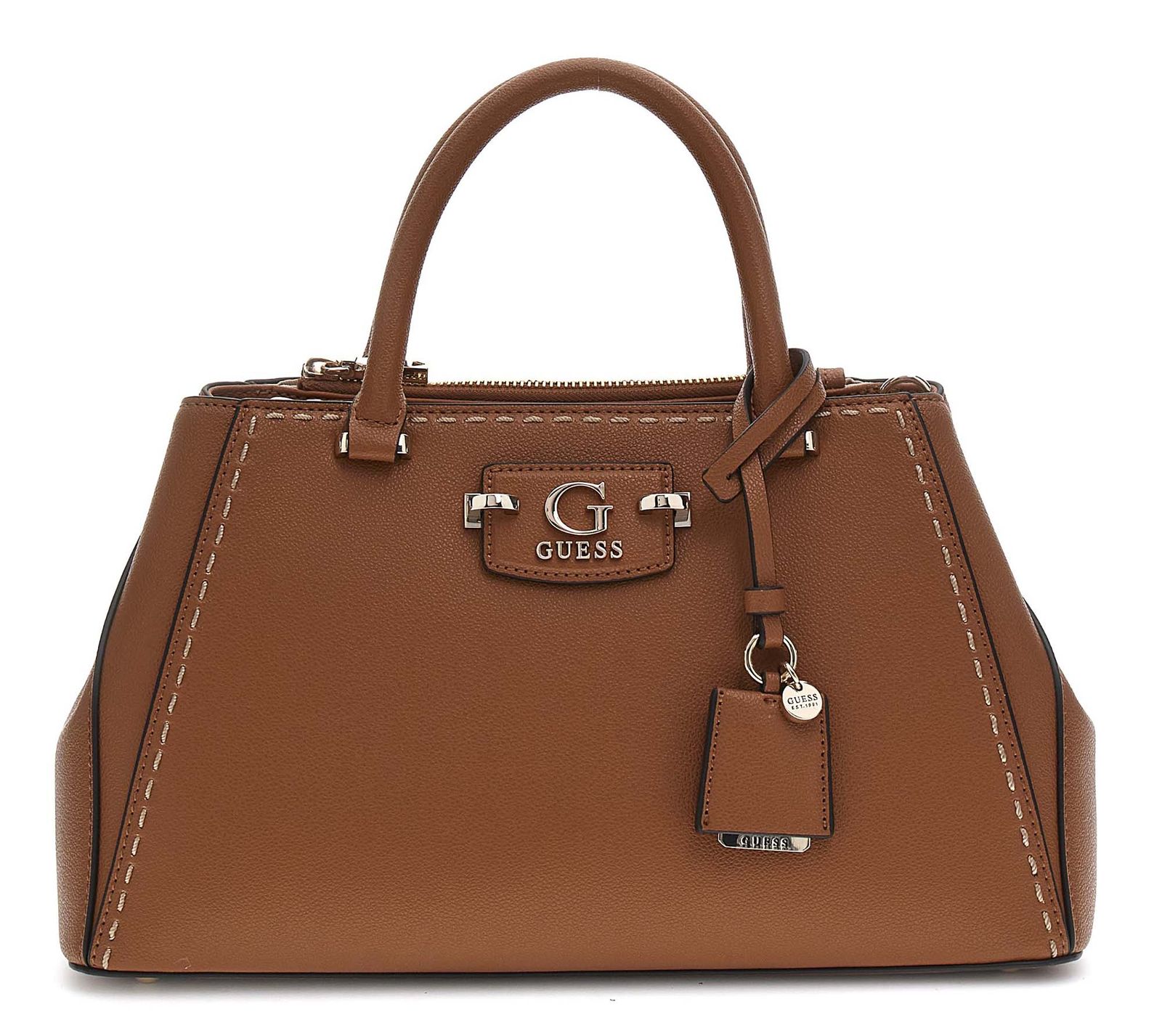GUESS Nastra Society Satchel Caramel