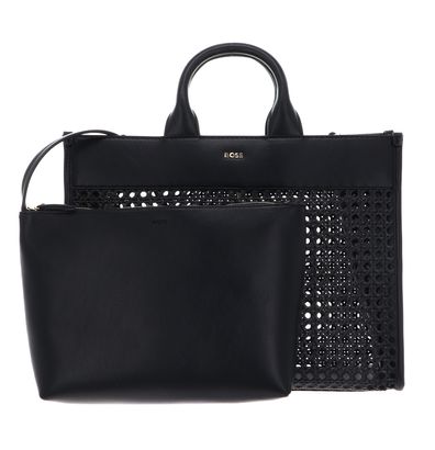 トートバッグ BOSS Woman Tote bags Black 50535980 001 BOSS - Pebbled-leather tote bag with golden hardware - Black