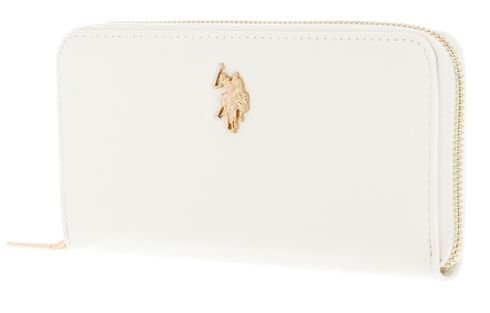 U.S. POLO ASSN. Jones Zip Around Wallet Cream White