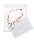 GUESS Vintage Guess Maxi Heart Logo Bracelet S Yellow Gold / White
