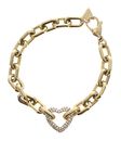 GUESS Beloved Pave Heart Chain Bracelet S Yellow Gold / Pink GUESS Beloved Pave Heart Chain Bracelet S Yellow Gold / Pink