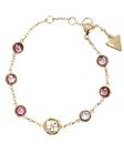 GUESS Petra Crystals & 4G Bracelet S Yellow Gold / Fuchsia