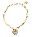 GUESS Crazy In Love Heart Pave Bracelet S Yellow Gold