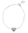 GUESS Beloved Pave Heart Bracelet L Rhodium