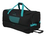 travelite Basics Wheeled Duffle Expandable L Black / Petrol