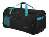 travelite Basics Fresh Wheeled Duffle L Black / Petrol travelite Basics Fresh Wheeled Duffle L Black / Petrol