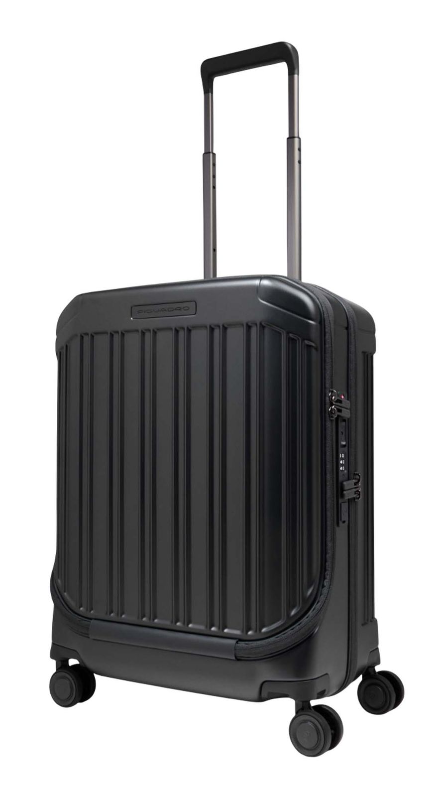 PIQUADRO PQ Light Business Trolley With Front Pocket Black Matt PIQUADRO PQ Light Business Trolley With Front Pocket Black Matt