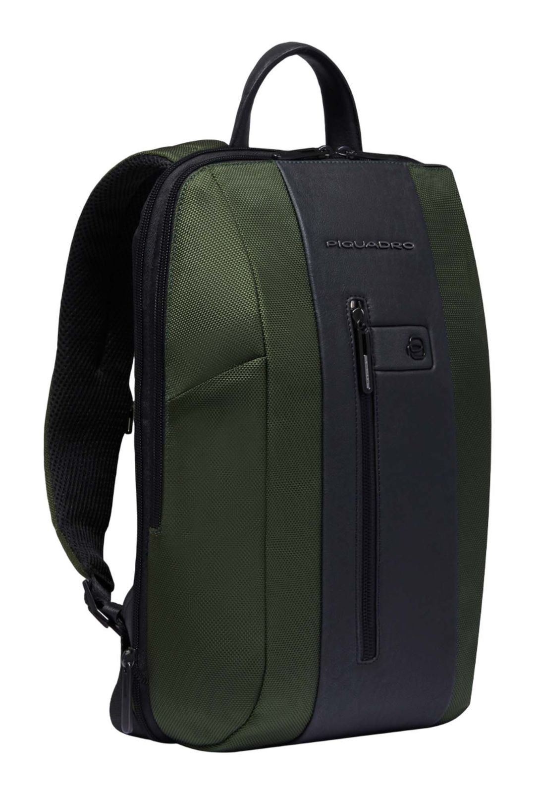 PIQUADRO Brief2 Slim Expandable Backpack S Green / Black PIQUADRO Brief2 Slim Expandable Backpack S Green / Black