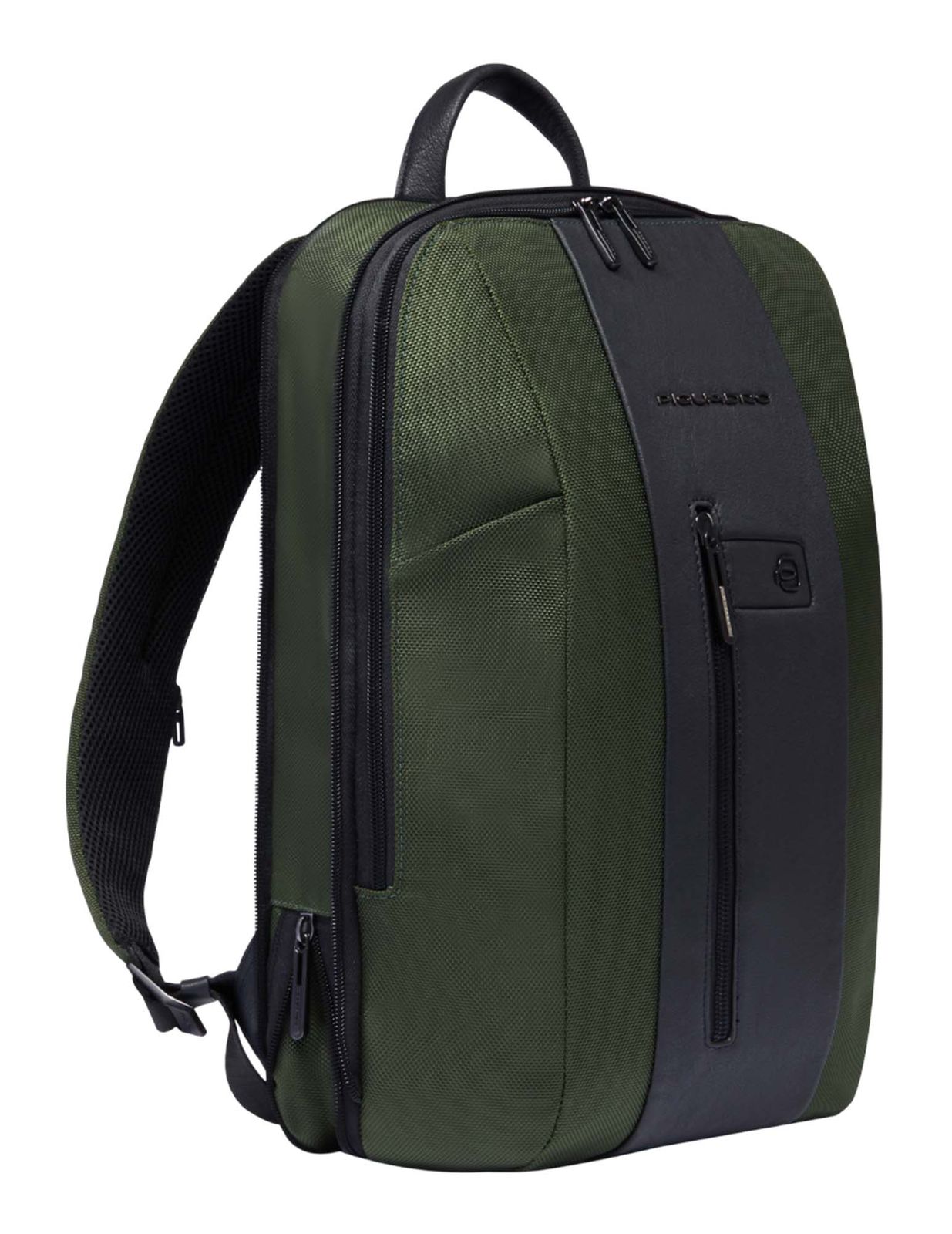 PIQUADRO Brief2 Slim Expandable Backpack M Green / Black PIQUADRO Brief2 Slim Expandable Backpack M Green / Black