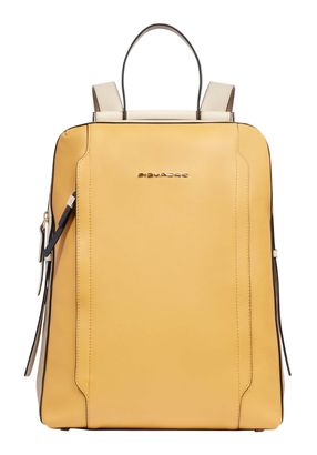 PIQUADRO Circle Laptop Backpack Yellow - Beige
