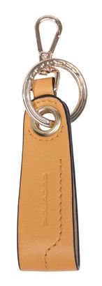 PIQUADRO Circle Keychain With Carabiner Hook Yellow - Beige
