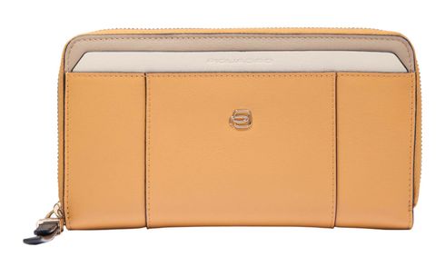 PIQUADRO Circle Zip Around Women's Wallet RFID Yellow - Beige