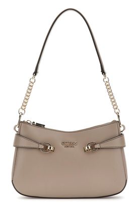 GUESS Lorelei Top Zip Shoulder Bag Dark Taupe