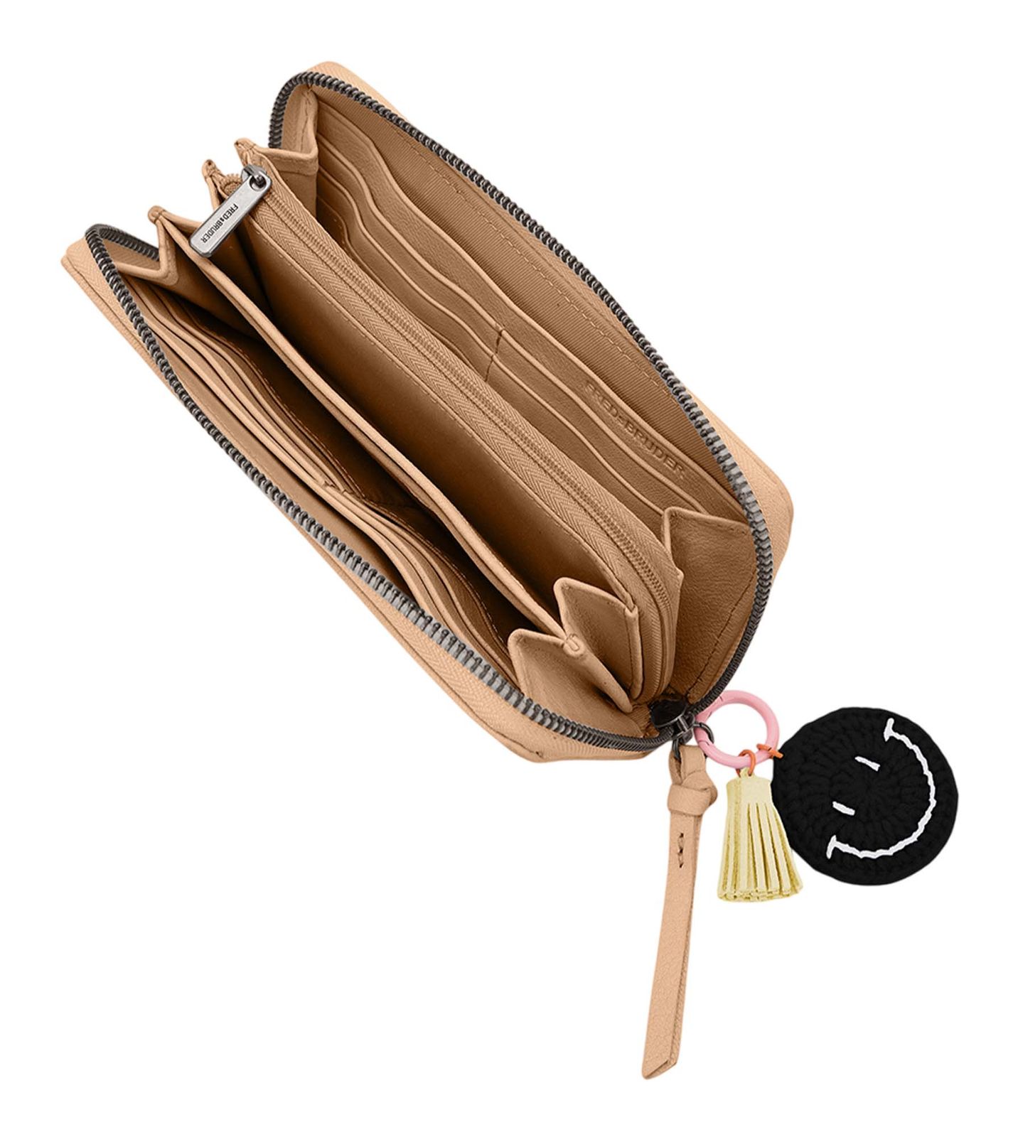 FREDsBRUDER Take A Smile Ziparound Wallet Milk Coffee FREDsBRUDER Take A Smile Ziparound Wallet Milk Coffee