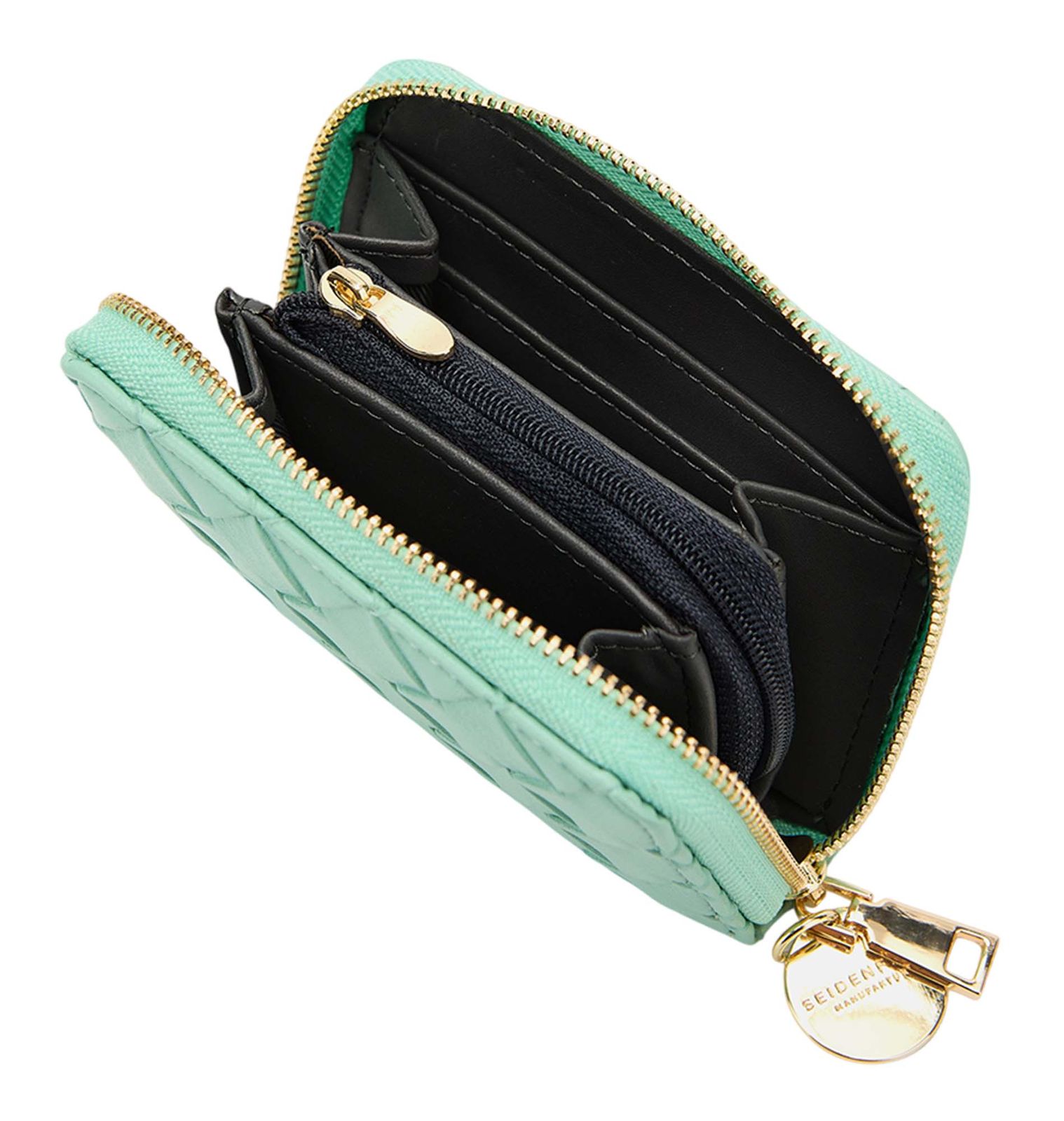 SEIDENFELT MANUFAKTUR Ylva Woven Wallet Aqua Green Woven SEIDENFELT MANUFAKTUR Ylva Woven Wallet Aqua Green Woven